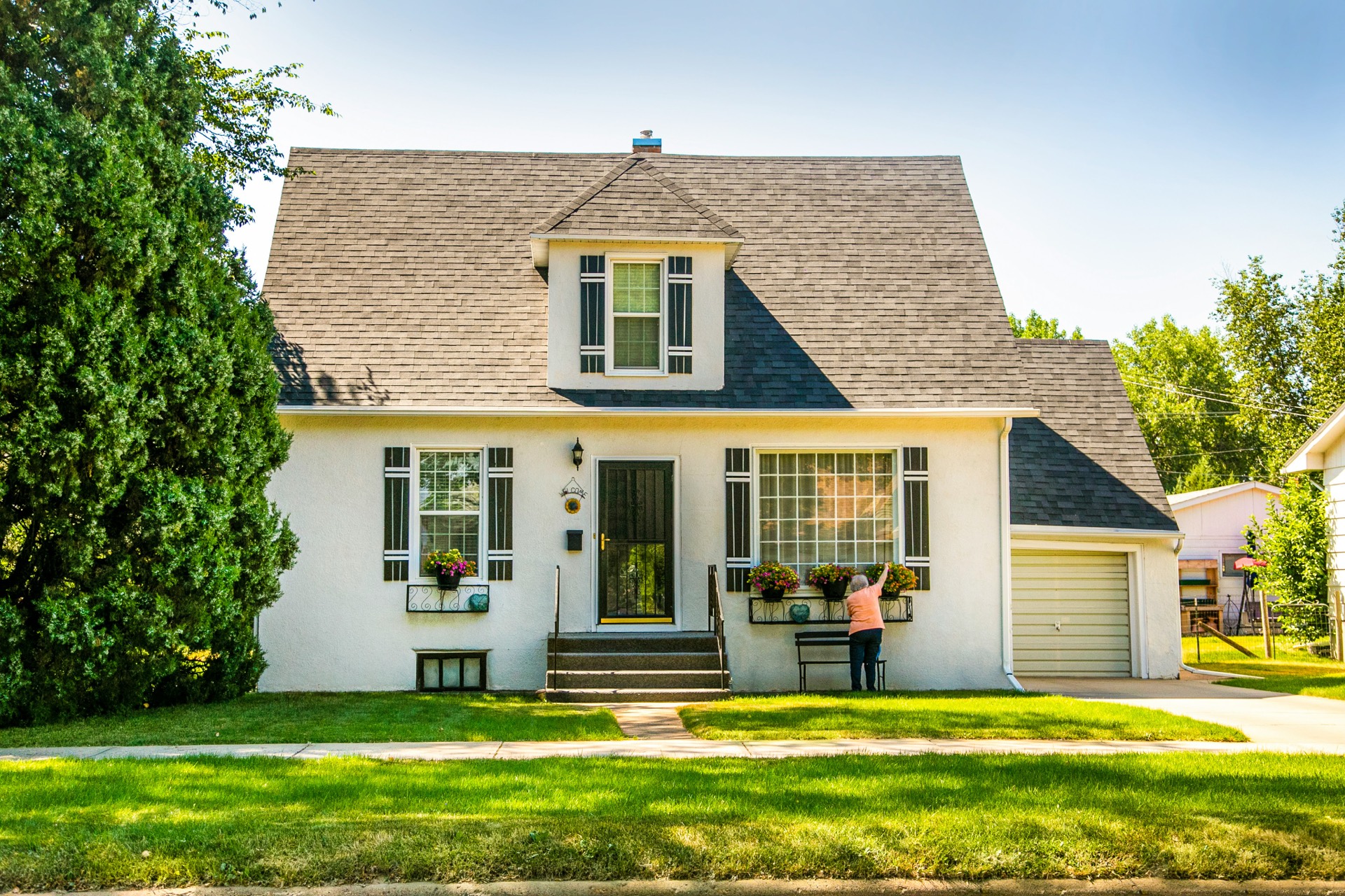Detached family home with front lawn